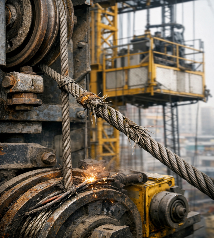 مشکلات سیم بکسل در آسانسور کارگاهی